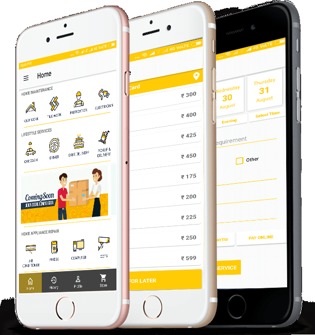 Codo Space Services mobile app is available on Android and iOS platform with all service features like on-demand and scheduled service booking, rate chart, online shopping, city specific services for Kochi, Thiruvananthapuram, Thrissur, Bangalore, Kozhikode, Chennai, Mumbai and Delhi.
